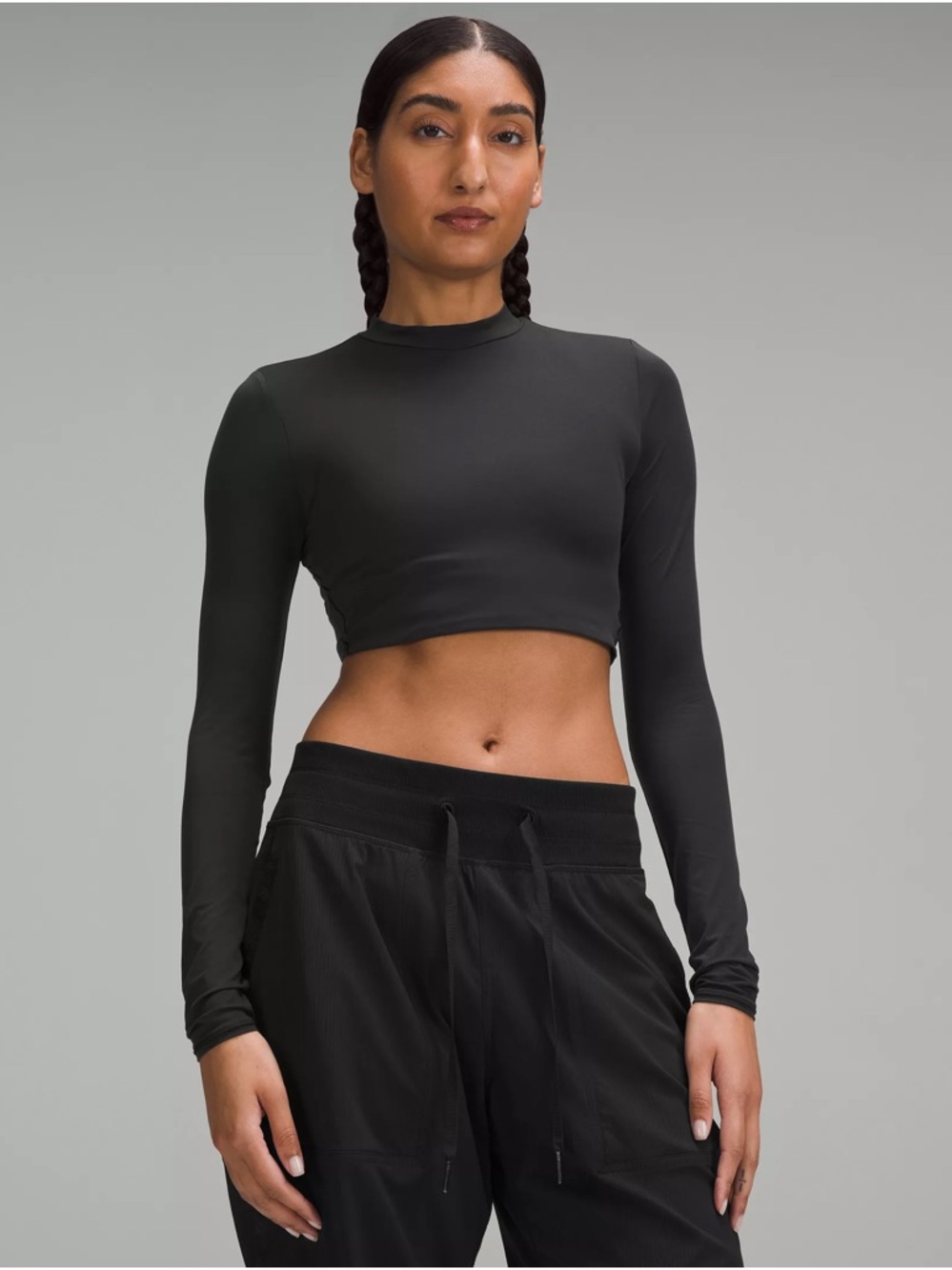 lululemon Wundermost Ultra Crop Mock Neck Longsleeve
